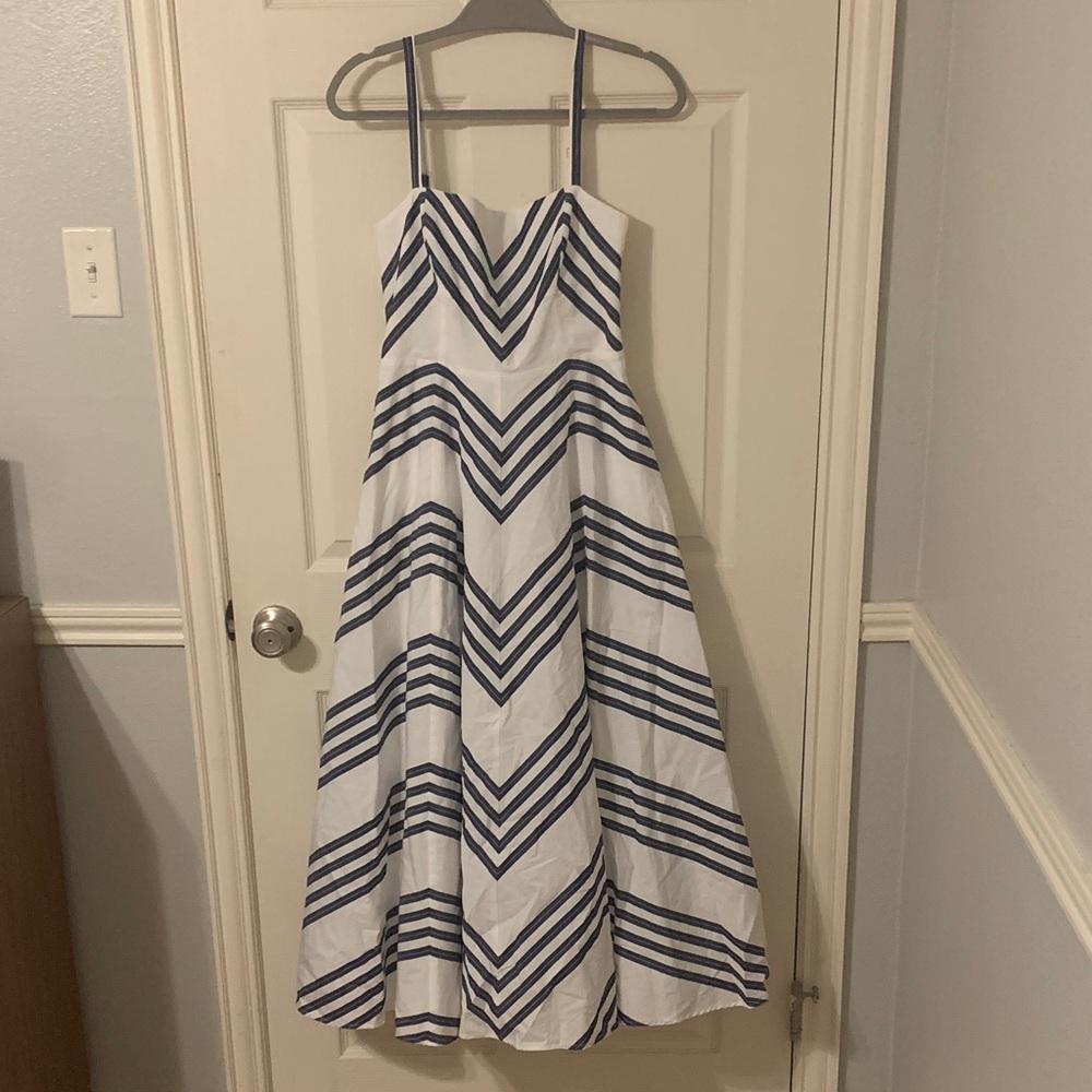 Stylish Navy and White Striped Margot hill house dress